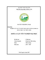 Nghiên cứu xử lý nước thải chăn nuôi sau Biogas bằng thực vật thủy sinh (Khóa luận tốt nghiệp)