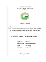 Đánh giá hiện trạng sử dụng hóa chất bảo vệ thực vật trong nông nghiệp tại xã Vô Tranh  huyện Phú Lương  tỉnh Thái Nguyên (Khóa luận tốt nghiệp)