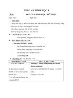 Giáo án Hình học 8 chương 4 bài 3: Thể tích của hình hộp chữ nhật