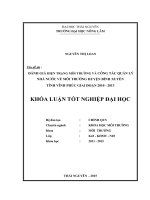 Đánh giá hiện trạng môi trường và công tác quản lý nhà nước về môi trường huyện Bình Xuyên – tỉnh Vĩnh Phúc giai đoạn 2010 2013 (Khóa luận tốt nghiệp)