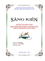 HƯỚNG dẫn học SINH  các PHƯƠNG PHÁP GIẢI bài TOÁN  CHỨNG MINH bất ĐẲNG THỨC