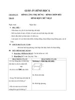 Giáo án Hình học 8 chương 4 bài 1: Hình hộp chữ nhật