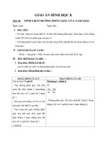 Giáo án Hình học 8 chương 3 bài 3: Tính chất đường phân giác của tam giác