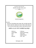 Đánh giá tình hình thực hiện tiêu chí môi trường trong chương trình xây dựng nông thôn mới tại xã Cổ Lũng  huyện Phú Lương  tỉnh Thái Nguyên (Khóa luận tốt nghiệp)