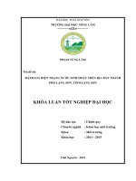 Đánh giá thực trạng chất lượng nước sinh hoạt tại thành phố Lạng Sơn – tỉnh Lạng Sơn (Khóa luận tốt nghiệp)