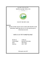 Đánh giá hiện trạng chất lượng môi trường nước sinh hoạt trên địa bàn xã Cát Nê  huyện Đại Từ  tỉnh Thái Nguyên (Khóa luận tốt nghiệp)