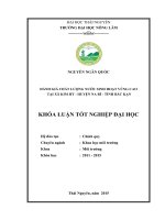 Đánh giá chất lượng nước sinh hoạt vùng cao tại xã Kim Hỷ  huyện Na Rì  tỉnh Bắc Kạn (Khóa luận tốt nghiệp)