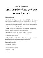 Giáo án Hình học 8 chương 3 bài 2: Định lí đảo và hệ quả của định lí Talet