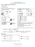 Bài tập trắc nghiệm đạo hàm của hàm số có đáp án 