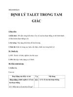 Giáo án Hình học 8 chương 3 bài 1: Định lí Talet trong tam giác