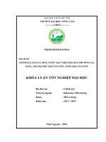 Đánh giá chất lượng nước mặt trên địa bàn phường Gia Sàng  thành phố Thái Nguyên  tỉnh Thái Nguyên (Khóa luận tốt nghiệp)