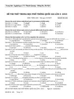 ENGLISH SUPER đề thi thử lần 3 