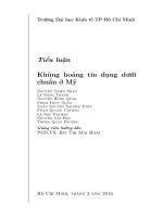 tiểu luận khủng hoảng tín dụng dưới chuẩn ở Mỹ