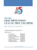 TIỂU LUẬN: 8 ĐẶC ĐIỂM CƠ BẢN CỦA CẤU TRÚC TÀI CHÍNH ĐH KINH TẾLUẬT