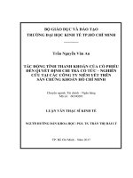 Tác động tính thanh khoản của cổ phiếu đến quyết định chi trả cổ tức – nghiên cứu tại các công ty niêm yết trên sàn chứng khoán thành phố hồ chí minh 