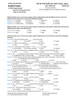ENGLISH SUPER đề thi thử lần 2 