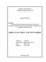 Đánh giá thực trạng chất lượng nước thải và đề xuất biện pháp bảo vệ môi trường tại bệnh viện Đa khoa tỉnh Lạng Sơn (Khóa luận tốt nghiệp)