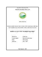 Đánh giá hiện trạng chất lượng nước sinh hoạt trên địa bàn xã Động Đạt  huyện Phú Lương  tỉnh Thái Nguyên (Khóa luận tốt nghiệp)