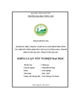 Đánh giá thực trạng và đề xuất giải pháp cho công tác khuyến nông – khuyến lâm tại xã Thái Long –Thành phố Tuyên Quang – Tỉnh Tuyên Quang (Khóa luận tốt nghiệp)