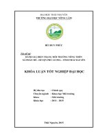 Đánh giá hiện trạng môi trường nông thôn tại xã Phấn Mễ  huyện Phú Lương  tỉnh Thái Nguyên (Khóa luận tốt nghiệp)