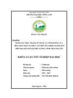 Đánh giá thực trạng sử dụng và ảnh hưởng của hóa chất bảo vệ thực vật đến sức khỏe người dân trên địa bàn huyện Phú Lương  tỉnh Thái Nguyên (Khóa luận tốt nghiệp)