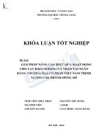 GIẢI PHÁP NÂNG CAO HIỆU QUẢ HOẠT ĐỘNG CHO VAY KHÁCH HÀNG cá NHÂN tại NGÂN HÀNG THƯƠNG mại cổ PHẦN VIỆT NAM THỊNH VƯỢNG CHI NHÁNH ĐÔNG đô 