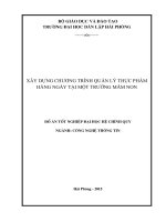 Xây dựng chương trình quản lý thực phẩm hàng ngày tại một trường mầm non (Đồ án tốt nghiệp)