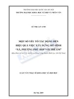 MỘT số yếu tố tác ĐỘNG đến HIỆU QUẢ VIỆC xây DỰNG mô HÌNH  xã PHƯỜNG PHÙ hợp với TRẺ EM  (QUA KHẢO sát tại 2 xã AN lão và HƯNG CÔNG, HUYỆN BÌNH lục, TỈNH hà n 