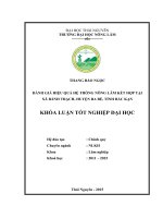 Đánh giá hiệu quả hệ thống Nông Lâm Kết Hợp tại xã Bành Trạch  huyện Ba Bể  tỉnh Bắc Kạn (Khóa luận tốt nghiệp)