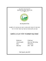 Nghiên cứu đánh giá chất lượng bùn thải từ các nhà máy xử lý nước thải tập trung ở Kim Liên  Hà Nội (Khóa luận tốt nghiệp)
