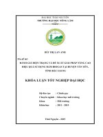 Đánh giá hiện trạng và đề xuất giải pháp nâng cao hiệu quả sử dụng hầm Biogas tại huyện Tân Yên  tỉnh Bắc Giang (Khóa luận tốt nghiệp)