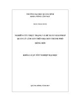 NGHIÊN CỨU THỰC TRẠNG VÀ ĐỀ XUẤT GIẢI PHÁP QUẢN LÝ LÂM SẢN TRÊN ĐỊA BÀN THÀNH PHỐ ĐỒNG HỚI (Khóa luận tốt nghiệp)