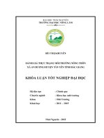 Đánh giá hiện trạng môi trường nông thôn xã An Dương  huyện Tân Yên  tỉnh Bắc Giang (Khóa luận tốt nghiệp)