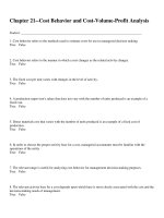 Test bank accounting 25th editon warren chapter 21  cost behavior and cost volume profit analysis 
