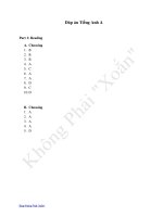 Đáp án tiếng anh a 