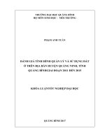 Đánh giá tình hình quản lý và sử dụng đất ở trên địa bàn tỉnh quảng ninh, tỉnh quảng bình giai đoạn 2011 đến 2015 