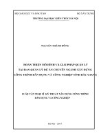 Hoàn thiện mô hình và giải pháp quản lý tại ban quản lý dự án chuyên ngành xây dựng công trình dân dụng và công nghiệp tỉnh bắc giang (tt) 