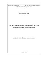Cải tiến chương trình Giáo dục thể chất cho sinh viên Đại học Quốc gia Hà Nội