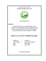 Đánh giá hiệu quả của chế phẩm Bio  TMT trong xử lý ô nhiễm môi trường cho chăn nuôi bò sữa trong khu dân cư tại xã Vĩnh Thịnh  huyện Vĩnh Tường  tỉnh Vĩnh Phúc năm 2014 (Khóa luận tốt nghiệp)