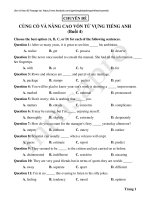 Chuyên đề củng cố và nâng cao vốn từ vựng tiếng Anh (Buổi 4)