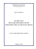 Dạy học toán trung học phổ thông chuyên theo hướng tiếp cận thuyết đa trí tuệ