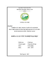 Nghiên cứu thực trạng và đề xuất giải pháp phát triển kinh tế nông hộ trên địa bàn xã Tân Tiến  huyện Hoàng su Phì  tỉnh Hà Giang