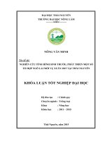 Nghiên cứu tình hình sinh trưởng, phát triển một số tổ hợp ngô lai mới vụ xuân 2015 tại Thái Nguyên (Khóa luận tốt nghiệp)