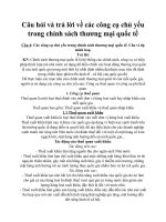 Câu hỏi và trả lời về các công cụ chủ yếu trong chính sách thương mại quốc tế 