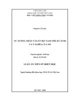 Tư tưởng nhân văn ở việt nam thế kỷ XVIII và ý nghĩa của nó