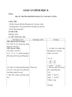 Giáo án Hình học 8 chương 3 bài 8: Các trường hợp đồng dạng của tam giác vuông