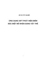 ỨNG DỤNG SIFT PHÁT HIỆN điểm đặc BIỆT để NHẬN DẠNG vật THỂ