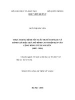 Thực trạng bệnh sốt xuất huyết dengue và đánh giá hiệu quả mô hình can thiệp dựa vào cộng đồng ở tây nguyên (2005 2014) tt 