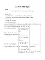 Giáo án Hình học 8 chương 3 bài 9: Ứng dụng thực tế của tam giác đồng dạng