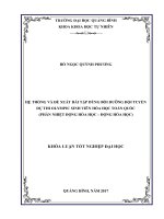 Hệ thống và đề xuất bài tập dùng bồi dưỡng đội tuyển dự thi Olympic sinh viên hoá học toàn quốc (Phần nhiệt động hoá học  động hoá học) (Khóa luận tốt nghiệp)